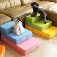 Wholesale Custom Logo Breathable Mesh Collapsible Dog Stairs Pet Sofa Bed Stairs Steps For Dogs